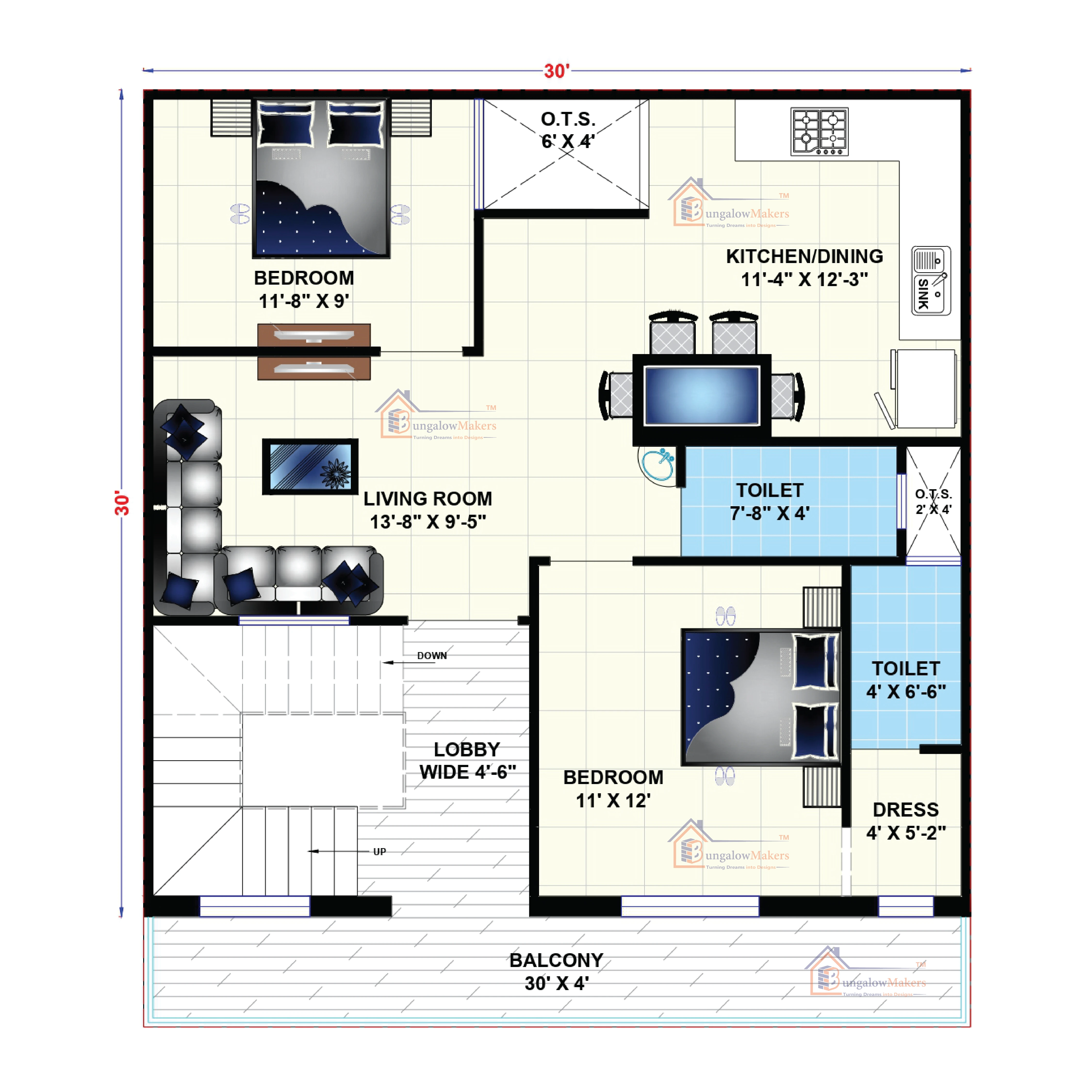 West Facing Plan